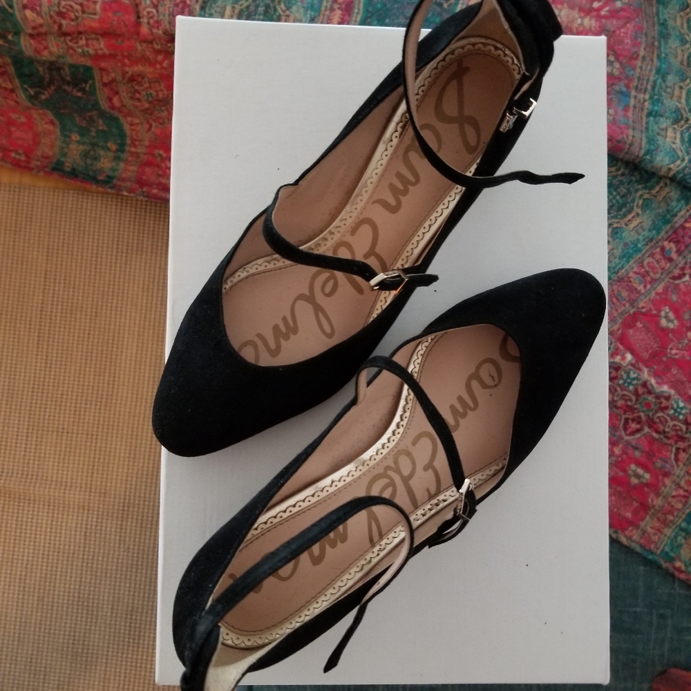 Black Suede Mary Janes